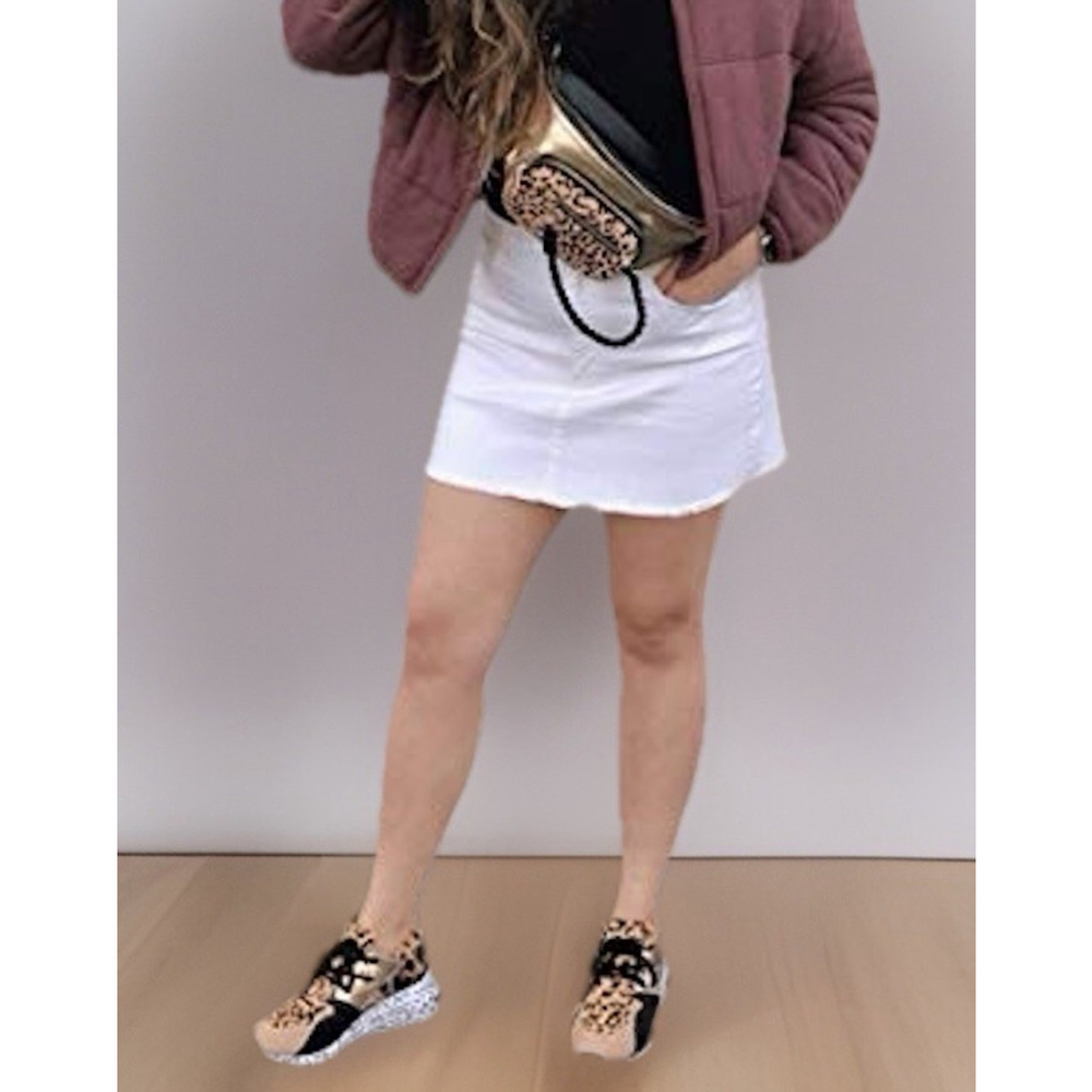 Steve Madden Leopard Convertible Belt-Bag Double-Chain & Pouch, Cross Body•Gold
